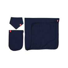 Load image into Gallery viewer, COTTON BLANKET COMBO 3 PIECE SET - Blanket, Burp Cloth &amp; Bandana Bib
